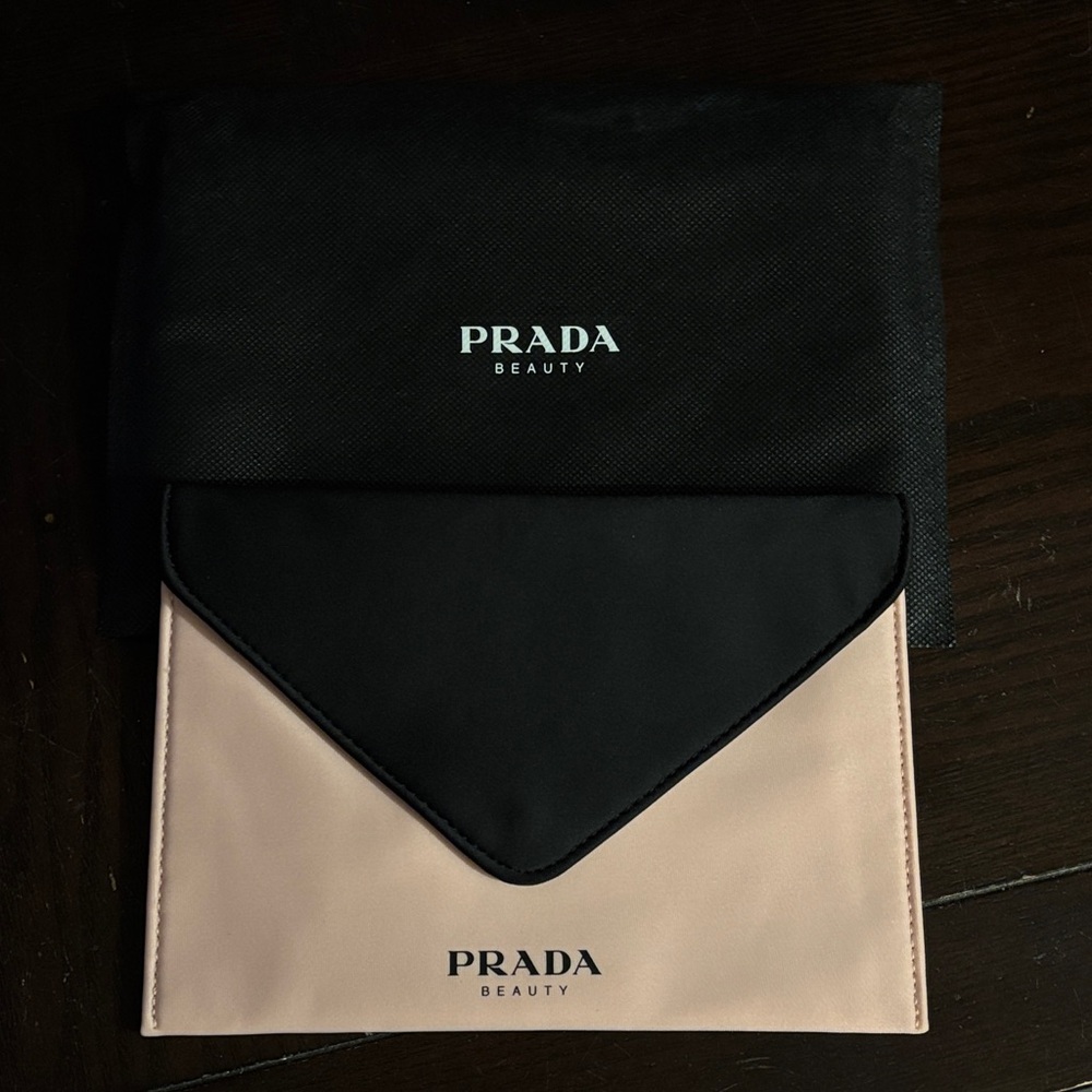 Prada Beauty Black and Blush Pouch